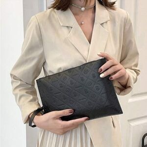 Elegant Black Quilted Women's Clutch